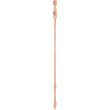 14K Rose Gold Lab-Grown Ruby Bezel-Set 3-Stone 6 1/2-7 1/2" Bracelet