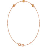 14K Rose Gold Natural Citrine Bezel-Set 3-Stone 6 1/2-7 1/2" Bracelet