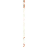 14K Rose Gold Natural Aquamarine Bezel-Set 3-Stone 6 1/2-7 1/2" Bracelet