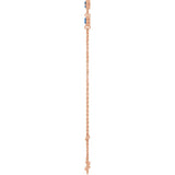 14K Rose Gold Lab-Grown Blue Sapphire Bezel-Set 3-Stone 6 1/2-7 1/2" Bracelet