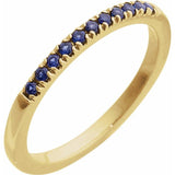 14K Yellow Gold Natural Blue Sapphire Stackable Ring