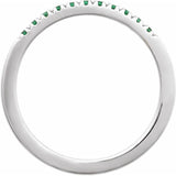 Sterling Silver Natural Emerald Stackable Ring