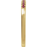 14K Yellow Gold Natural Ruby Stackable Ring