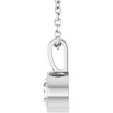 Platinum 1/2 CT Natural Diamond Bezel-Set Solitaire 16-18" Necklace
