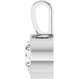 Sterling Silver 3/4 CT Natural Diamond Bezel-Set Solitaire Pendant