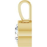 14K Yellow Gold 9/10 CT Natural Diamond Bezel-Set Solitaire Pendant