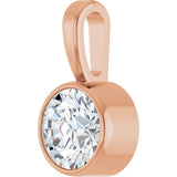 14K Rose Gold 1/3 CT Lab-Grown Diamond Bezel-Set Solitaire Pendant