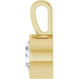 14K Yellow Gold 5/8 CT Lab-Grown Diamond Bezel-Set Solitaire Pendant