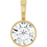 14K Yellow Gold 9/10 CT Lab-Grown Diamond Bezel-Set Solitaire Pendant