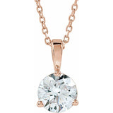 14K Rose Gold 1 CTW Natural Diamond 18" Necklace