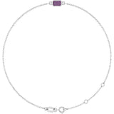 14K White Gold Lab-Grown Alexandrite 6 1/2-7 1/2