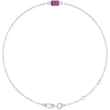 14K White Gold Natural Pink Tourmaline 6 1/2-7 1/2