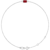 14K White Gold Natural Ruby 6 1/2-7 1/2" Bracelet