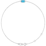 14K White Gold Natural Aquamarine 6 1/2-7 1/2" Bracelet