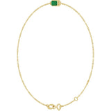 14K Yellow Gold Lab-Grown Emerald 6 1/2-7 1/2" Bracelet