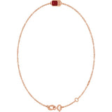 14K Rose Gold Lab-Grown Ruby 6 1/2-7 1/2" Bracelet