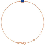 14K Rose Gold Natural Blue Sapphire 6 1/2-7 1/2