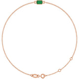 14K Rose Gold Natural Emerald 6 1/2-7 1/2" Bracelet