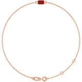 14K Rose Gold Natural Ruby 6 1/2-7 1/2