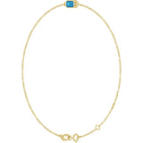 14K Yellow Gold Natural Blue Zircon 6 1/2-7 1/2" Bracelet