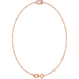 14K Rose Gold Natural Diamond 6 1/2-7 1/2" Bracelet