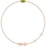 14K Rose Gold Natural Peridot 6 1/2-7 1/2" Bracelet