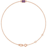 14K Rose Gold Lab-Grown Alexandrite 6 1/2-7 1/2" Bracelet