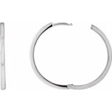 Platinum Hinged 25 mm Hoop Earring