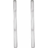 14K White Gold Hinged 25 mm Hoop Earrings