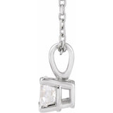 14K White Gold 1/3 CT Natural Diamond 18" Necklace