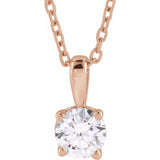 14K Rose Gold 1/2 CT Lab-Grown Diamond 18" Necklace