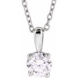 14K White Gold 3/4 CT Lab-Grown Diamond 18" Necklace