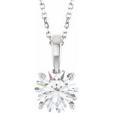 14K White Gold 2 CT Lab-Grown Diamond 18" Necklace