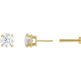 14K Yellow Gold 1/3 CT Natural Diamond Earring