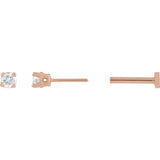 14K Rose Gold .06 CT Natural Diamond Earrings