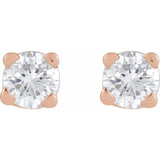 14K Rose Gold .06 CT Natural Diamond Earrings