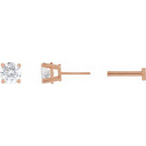 14K Rose Gold 1/2 CT Natural  Diamond Earring