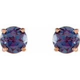 14K Rose Gold Lab-Grown Alexandrite Earring