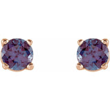 14K Rose Gold Natural Alexandrite Earring