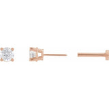 14K Rose Gold 1/6 CT Natural Diamond  Earring
