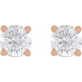 14K Rose Gold 1/6 CT Natural Diamond  Earring