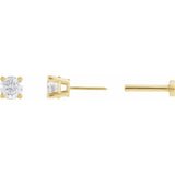 14K Yellow Gold 1/6 CT Lab-Grown Diamond  Earring