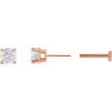 14K Rose Gold 1/4 CT Natural Diamond Earring