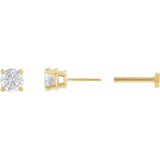 14K Yellow Gold 1/4 CT Lab-Grown White Diamond Earring