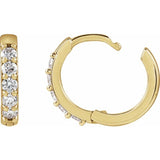 14K Yellow Gold 1/4 CTW Lab-Grown Diamond Hinged 12.5 mm Hoop Earrings