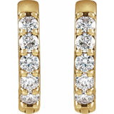 14K Yellow Gold 1/4 CTW Lab-Grown Diamond Hinged 12.5 mm Hoop Earrings