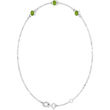 Sterling Silver Natural Peridot Bezel-Set 3-Stone 6 1/2-7 1/2" Bracelet