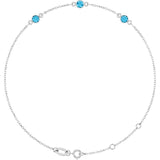Sterling Silver Natural Aquamarine Bezel-Set 3-Stone 6 1/2-7 1/2