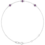 Sterling Silver Lab-Grown Alexandrite Bezel-Set 3-Stone 6 1/2-7 1/2