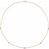 14K Rose Gold 1/4 CTW Natural Diamond 5-Station 18" Necklace